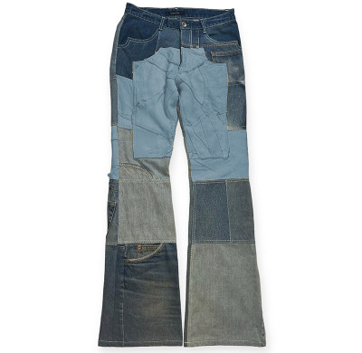 Custom Patchwork Jeans - Vintage Aesthetic Denim with Tailored Bulk Options