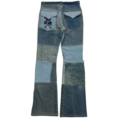 Custom Patchwork Jeans - Vintage Aesthetic Denim with Tailored Bulk Options