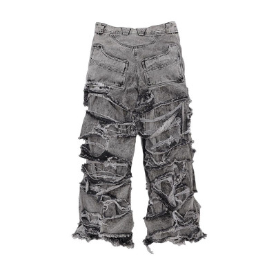 Custom Mid Rise Wide Leg Jeans - Tailored Black Flared & Baggy Denim