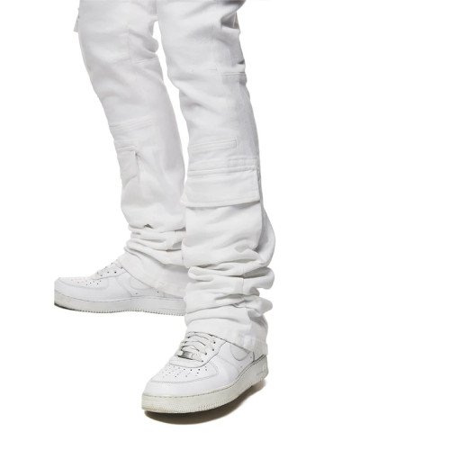 Custom White Jeans for Men | Stacked & Cargo Styles | Tailored Fit