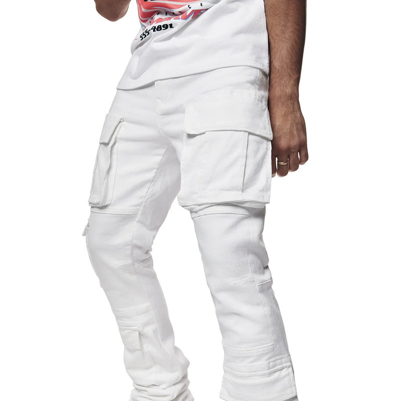 Men's White Cargo Jeans