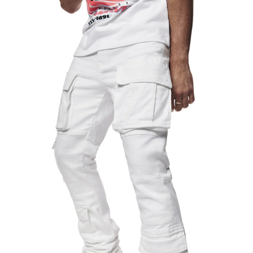 Custom White Jeans for Men | Stacked & Cargo Styles | Tailored Fit