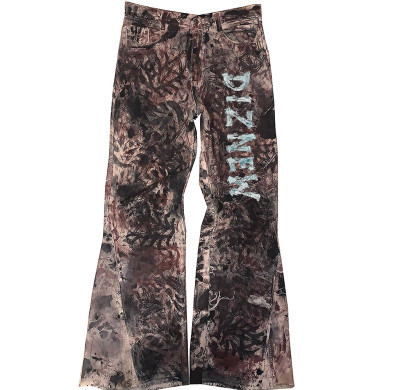 Custom Printed Flare Jeans for Men | Bootcut Artistic Denim