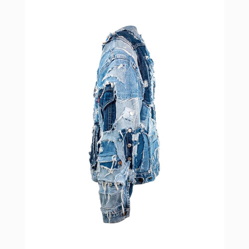 Custom Patchwork Denim Jacket | Made-to-Order Distressed Design