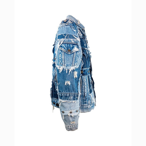 Custom Patchwork Denim Jacket | Made-to-Order Distressed Design