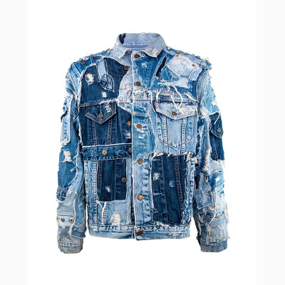 Custom Patchwork Denim Jacket | Made-to-Order Distressed Design