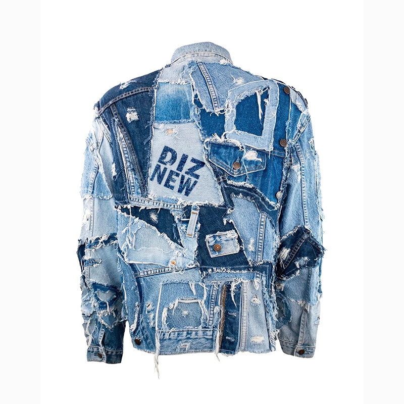 Made-to-order distressed denim jacket  