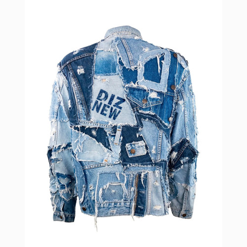 Custom Patchwork Denim Jacket | Made-to-Order Distressed Design