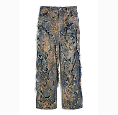 OEM & ODM Custom Distressed Denim Jeans | Unique Ripped Style - Perfect for Wholesalers & Designers
