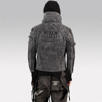 Wholesale Custom Futuristic Denim Jackets | Stylish Edgy Designs with Textured Elements | OEM & ODM Solutions for Fashion Brands