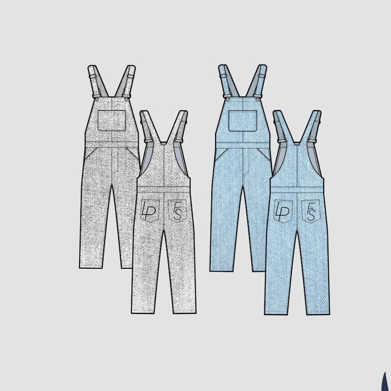 Denim Overalls tech pack