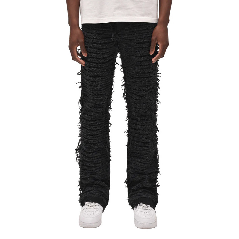 Bespoke distressed black jeans  