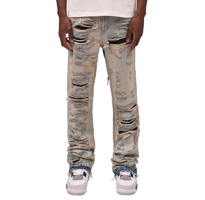 Men's Custom Distressed Denim Jeans | OEM & ODM Services | Edgy Ripped Designs