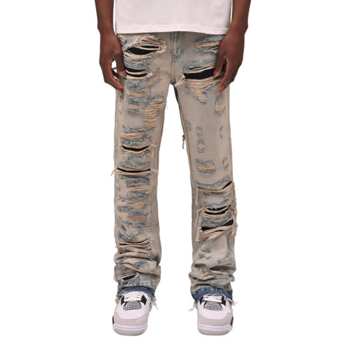 Men's Custom Distressed Denim Jeans | OEM & ODM Services | Edgy Ripped Designs