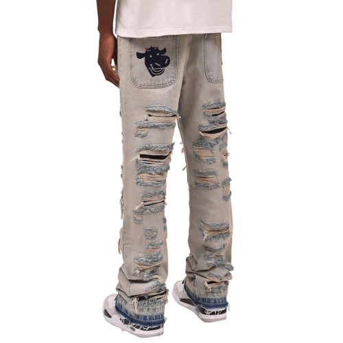 Men's Custom Distressed Denim Jeans | OEM & ODM Services | Edgy Ripped Designs