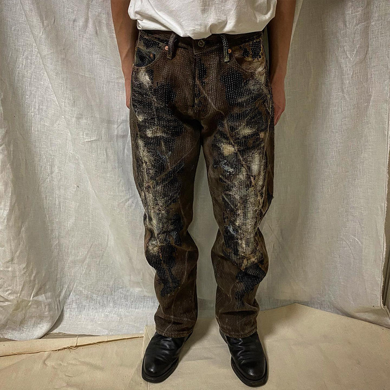 Vintage brown pattern jeans 