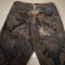 Custom Geometric Embroidered Stitching Denim | Vintage Brown Pattern Design