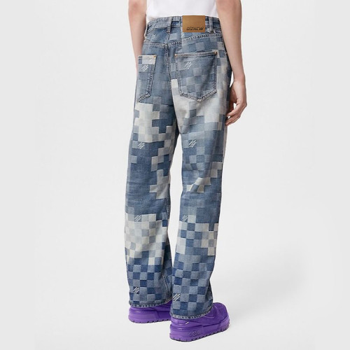 Custom Jacquard Denim Jeans | Geometric Weave Design