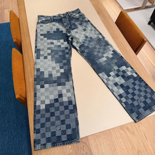 Custom Jacquard Denim Jeans | Geometric Weave Design