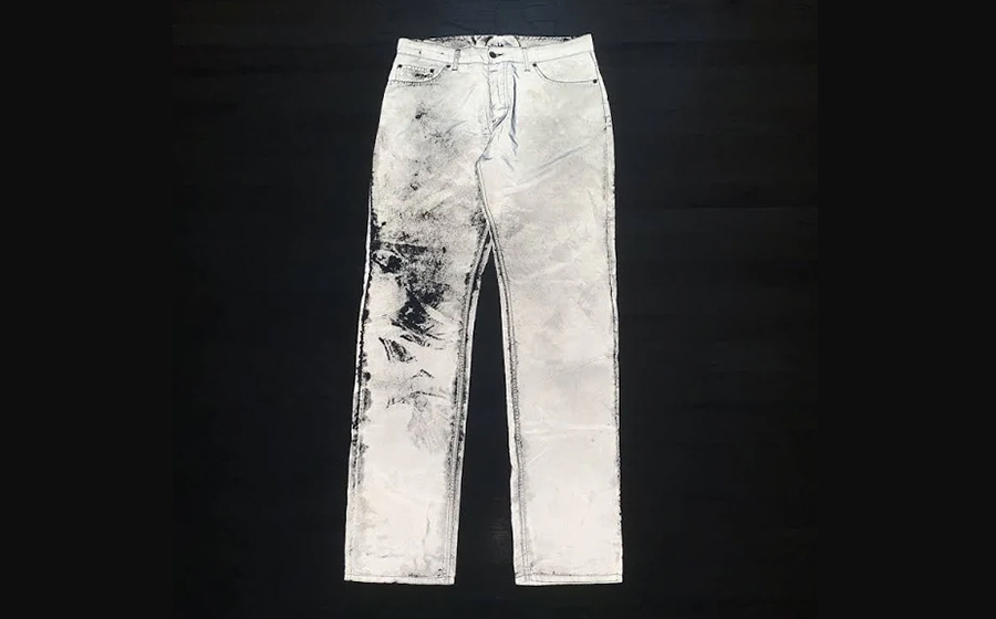 Reflective print jeans manufacturer