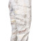 Custom Embroidered White Denim Jeans | Artistic Line Pattern