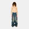 Pantalones cargo con cinturilla en capas personalizada | Diseño de pierna ancha