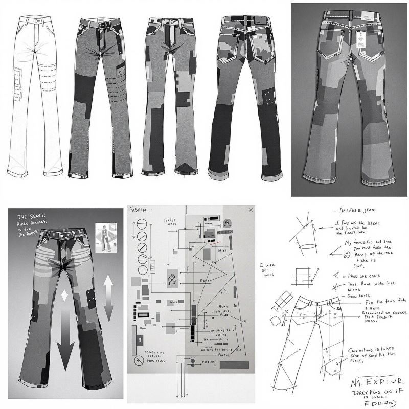 denim jeans sketches