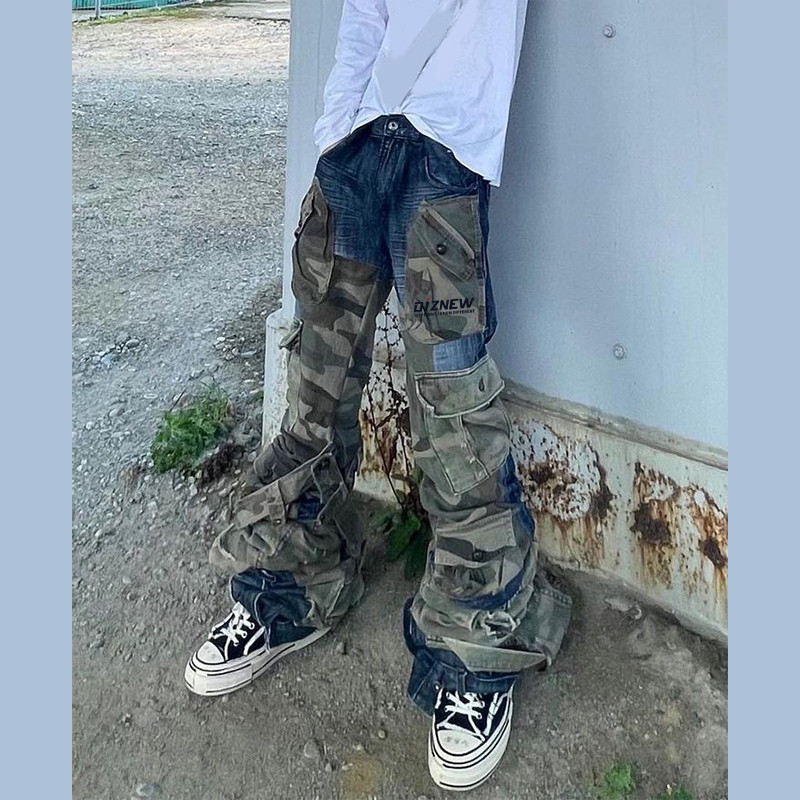 military denim pants