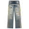 Custom Side Panel Denim | Premium Distressed Design | Architectural Stripe Detail