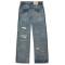 Custom Side Panel Denim | Premium Distressed Design | Architectural Stripe Detail
