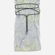 Custom Quilted Cargo Denim | Botanical Print & String Detail | Designer Collection