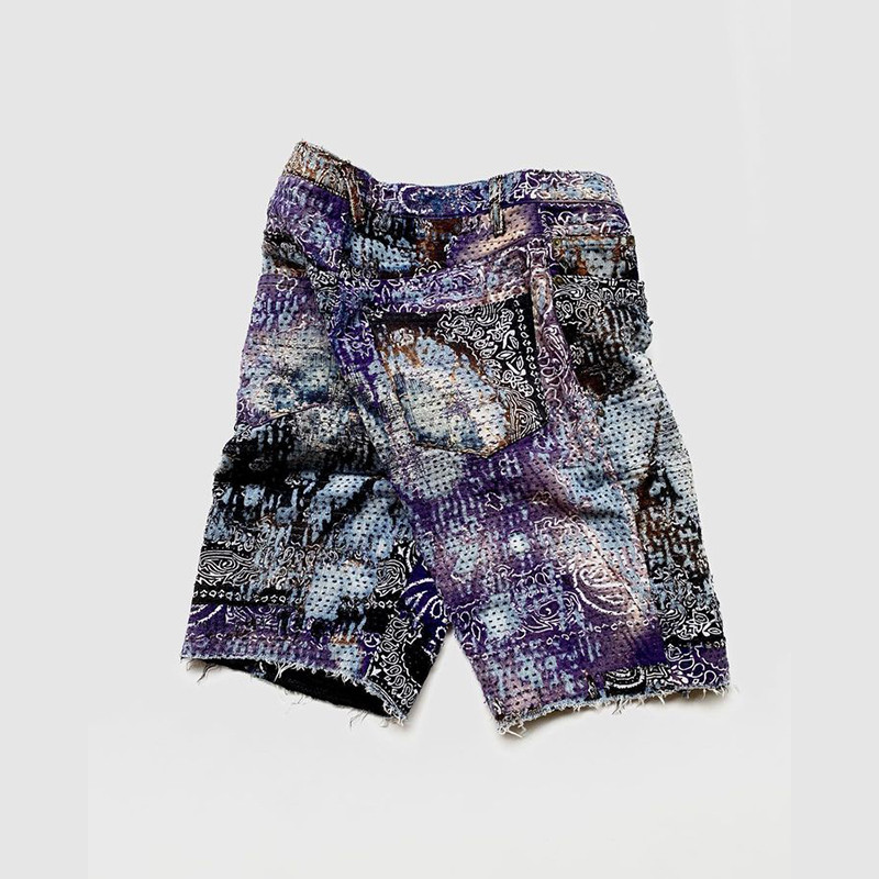 premium embroidered jean shorts