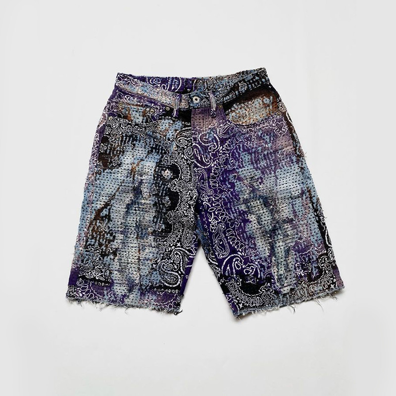 Camouflage Cargo Denim Shorts