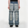 Custom Layered Cargo Denim | Multi-Panel Wide Leg Design | Bespoke Collection