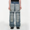 Custom Layered Cargo Denim | Multi-Panel Wide Leg Design | Bespoke Collection