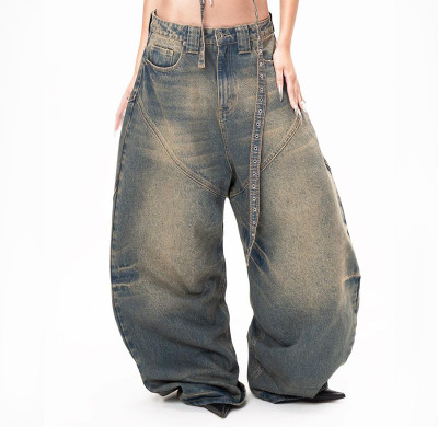 Custom Sculptural Balloon Jeans | Architectural Panel Design | Bespoke Collection
