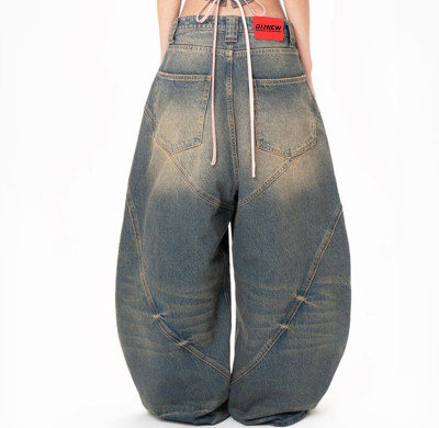 Custom Sculptural Balloon Jeans | Architectural Panel Design | Bespoke Collection