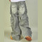Custom Blue Chain Cargo Loose Jeans | Bold Urban Style