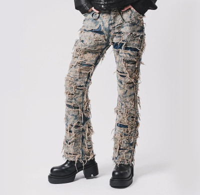 Custom Double Layer Embroidered Denim Jeans – Tailored for Bulk Orders