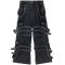 Custom Black Buckle Strap Denim Jeans – Gothic Punk Streetwear