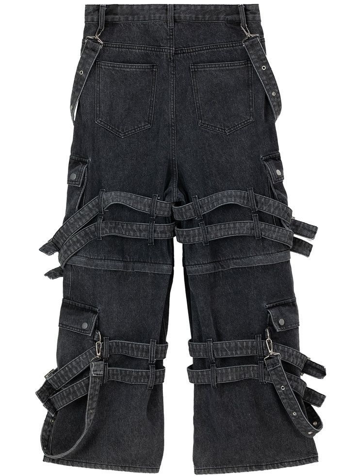 gothic punk strap jeans