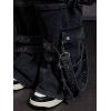 Custom Black Buckle Strap Denim Jeans – Gothic Punk Streetwear