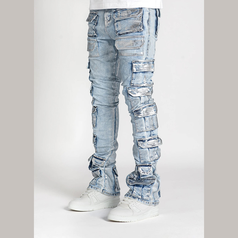 silver foil denim