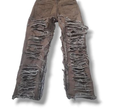 Custom Extreme Ripped Distressed Jeans – Vintage Grunge Style
