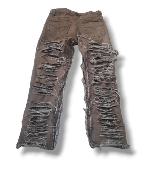 Custom Extreme Ripped Distressed Jeans – Vintage Grunge Style