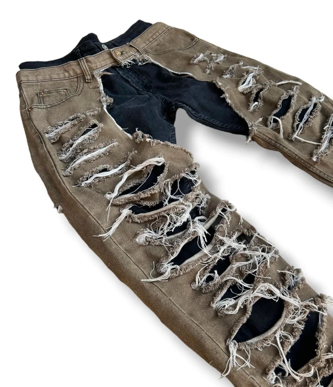 extreme ripped denim