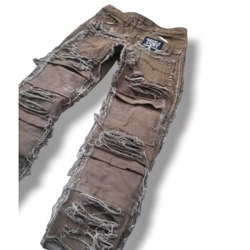 Custom Extreme Ripped Distressed Jeans – Vintage Grunge Style