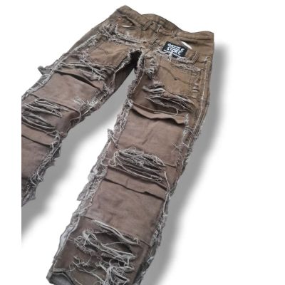 Custom Extreme Ripped Distressed Jeans – Vintage Grunge Style