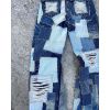 Custom Patchwork Distressed Denim Jeans – Vintage Reconstructed Style