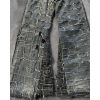 Custom Extreme Distressed Grid Cut Denim Jeans – High-Street Fashion